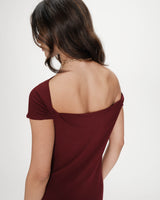 Robe longue cintrée drapée cherry Vanity