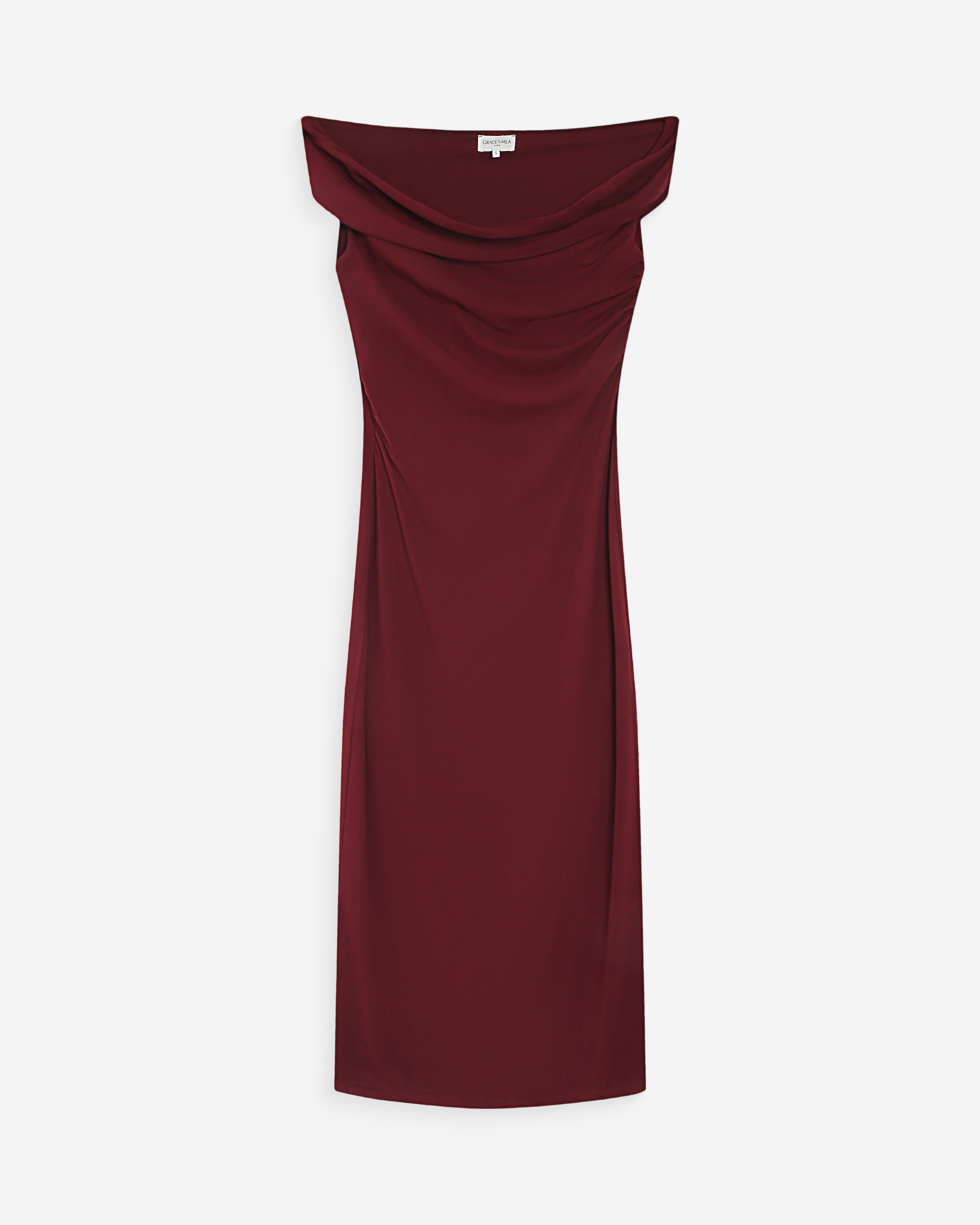 Vestido largo drapeado cherry Vanity