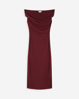 Vestido largo drapeado cherry Vanity