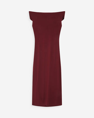 Vestido largo drapeado cherry Vanity