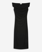 Robe longue cintrée drapée noir Vanity