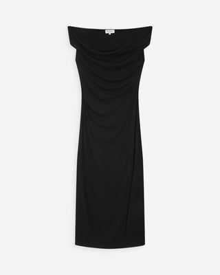 Vestido largo drapeado noir Vanity