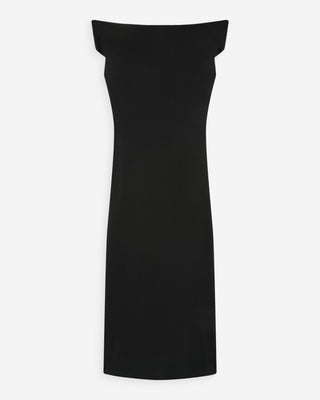 Robe longue cintrée drapée noir Vanity