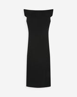 Vestido largo ajustado con escote asimétrico noir Vanity