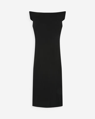 Vestido largo drapeado noir Vanity