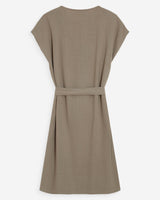 Robe courte à col V kaki Marilou