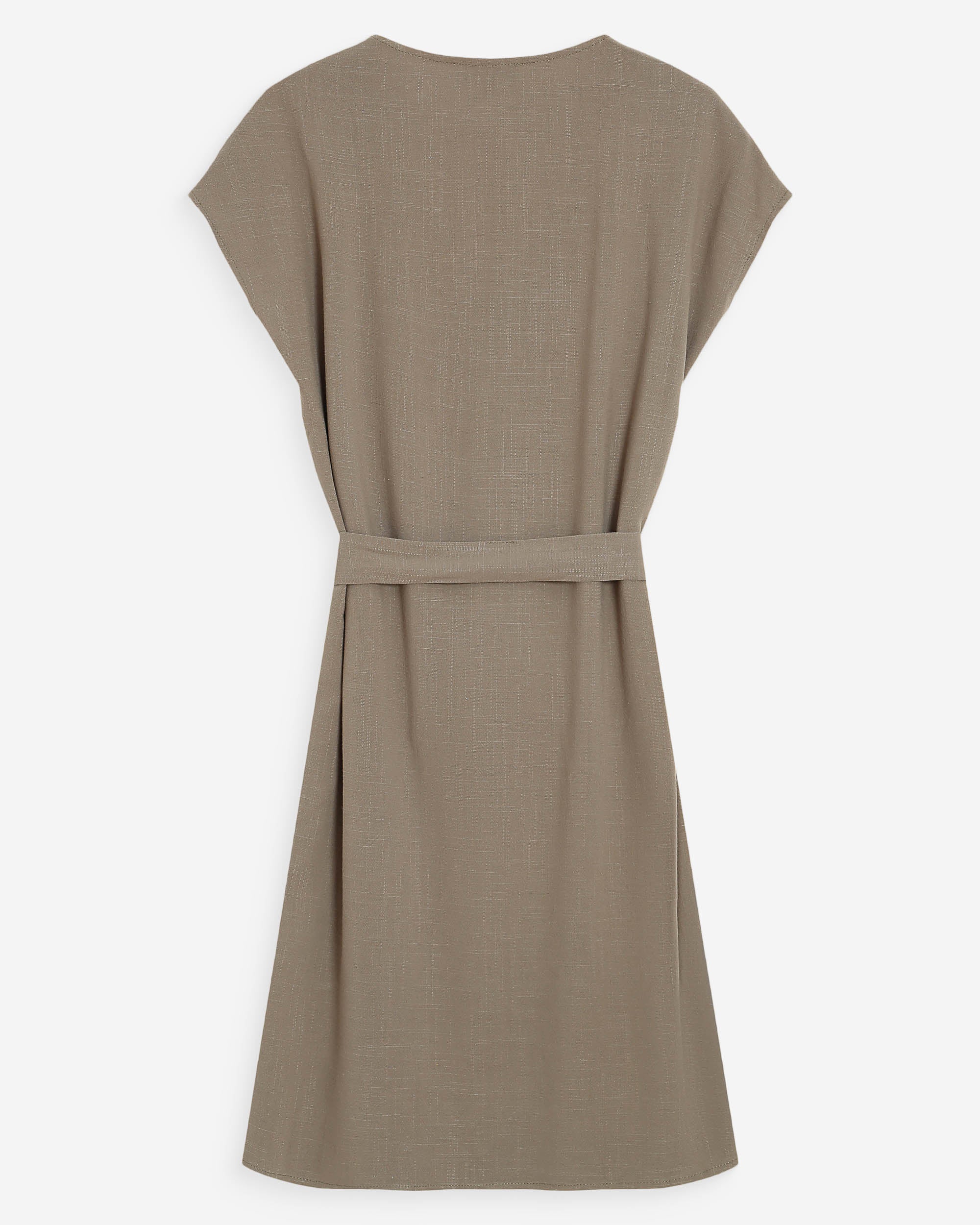 Robe courte à col V kaki Marilou