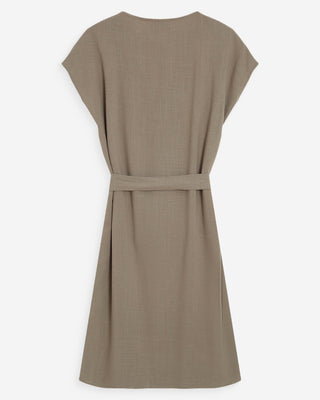 Robe courte à col V kaki Marilou