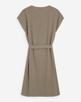 Robe courte fluide col V manches courtes kaki Marilou