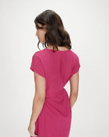 Robe courte à col V pivoine Marilou