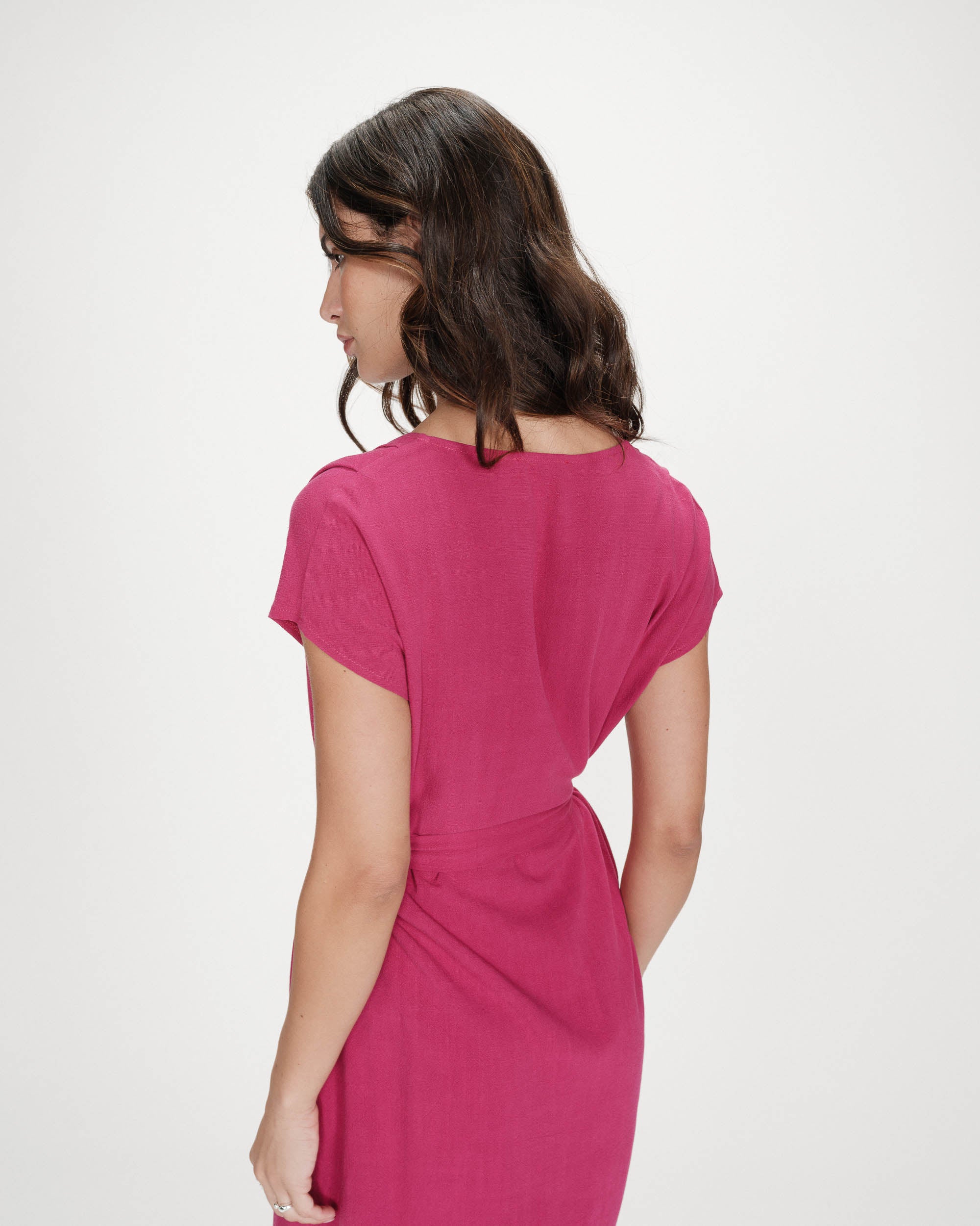 Robe courte à col V pivoine Marilou