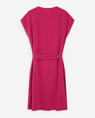 Robe courte à col V pivoine Marilou