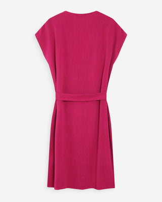 Robe courte fluide col V manches courtes pivoine Marilou