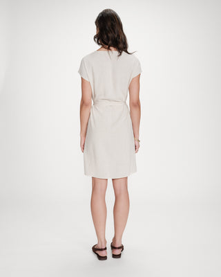 Robe courte à col V sable Marilou