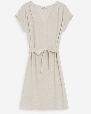 Robe courte à col V sable Marilou