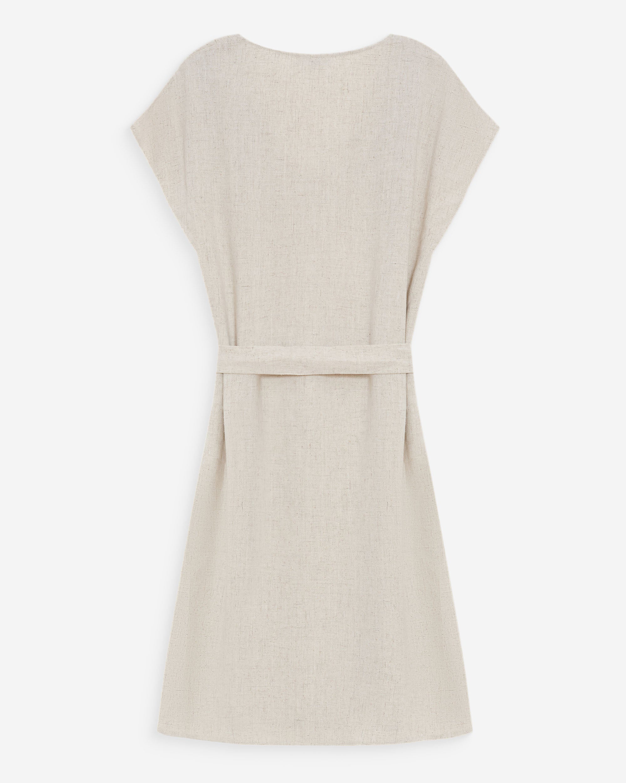 Robe courte fluide col V manches courtes sable Marilou