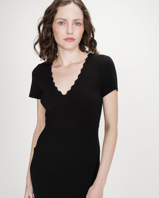Robe courte en maille noir Valeriane