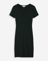 Robe courte ajustée en maille à col V noir Valeriane