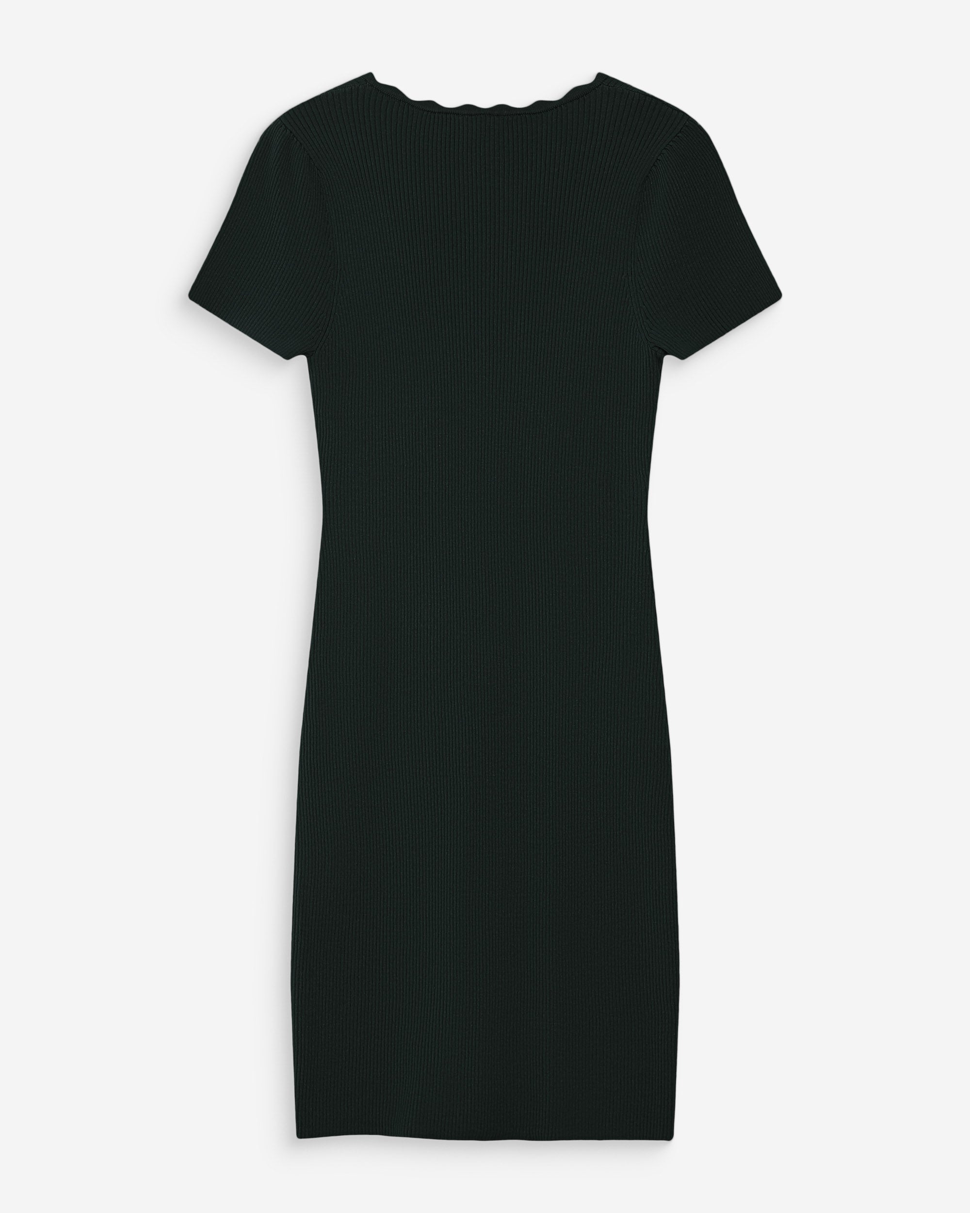 Robe courte ajustée en maille à col V noir Valeriane