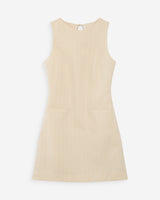 Robe courte rayée en lin vanille Vea