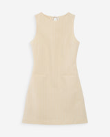 Robe courte rayée en lin vanille Vea
