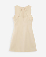 Robe courte rayée en lin vanille Vea