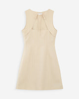 Robe courte rayée en lin vanille Vea