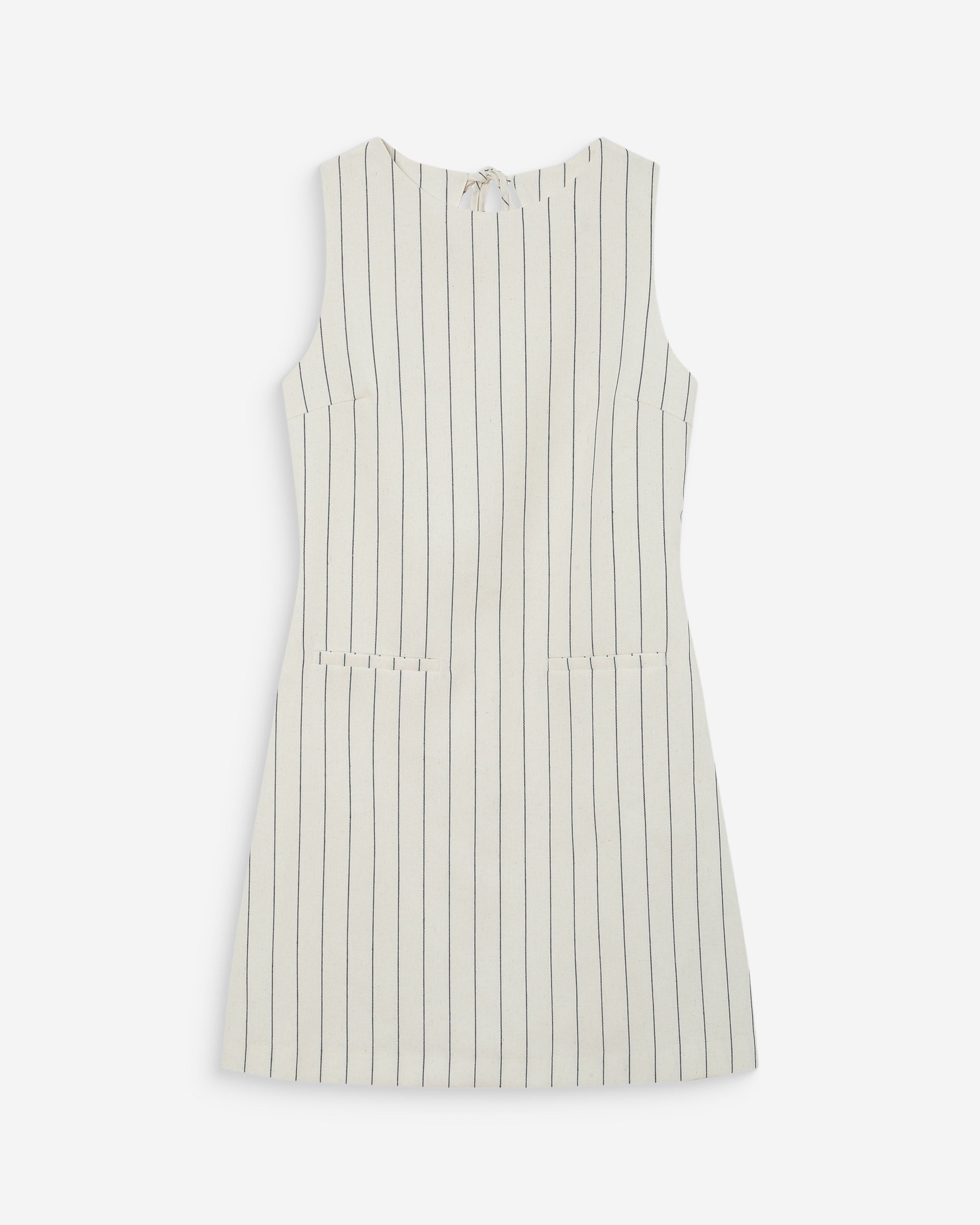 Robe courte rayée en lin white Vea
