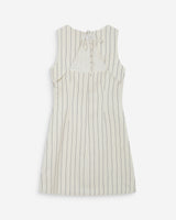 Robe courte rayée en lin white Vea
