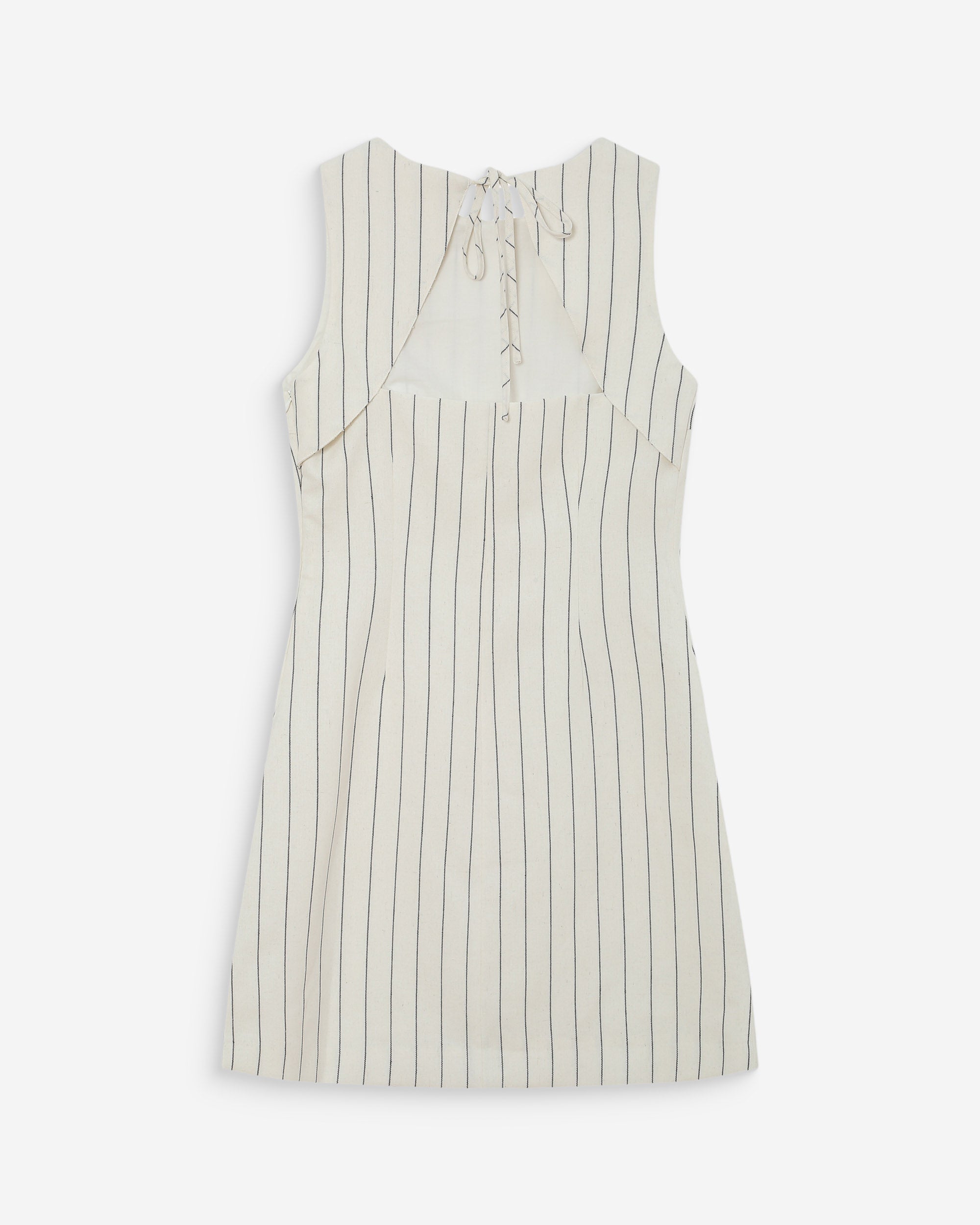 Robe courte rayée en lin white Vea