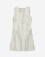 Robe courte rayée en lin white Vea