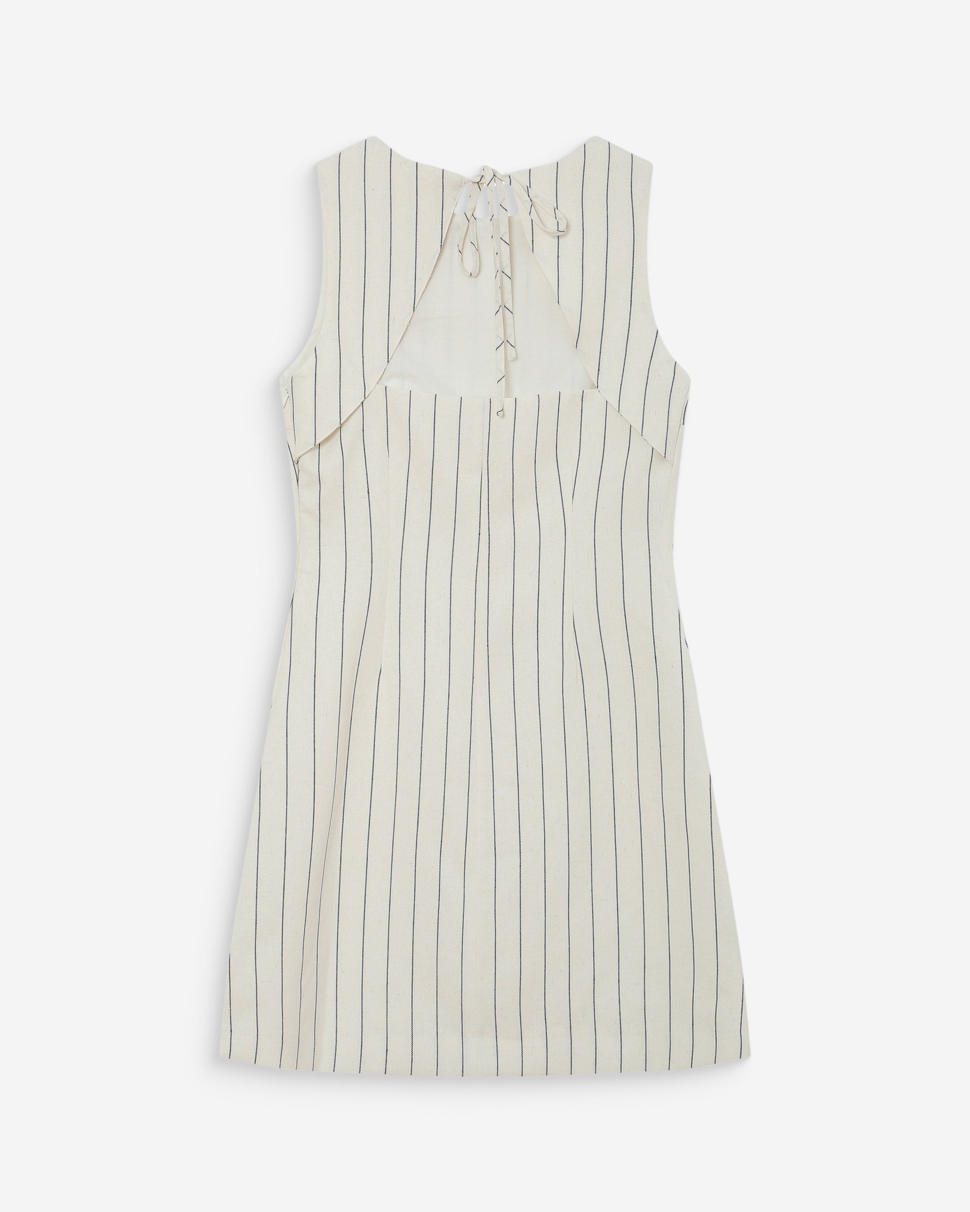 Robe courte rayée en lin white Vea