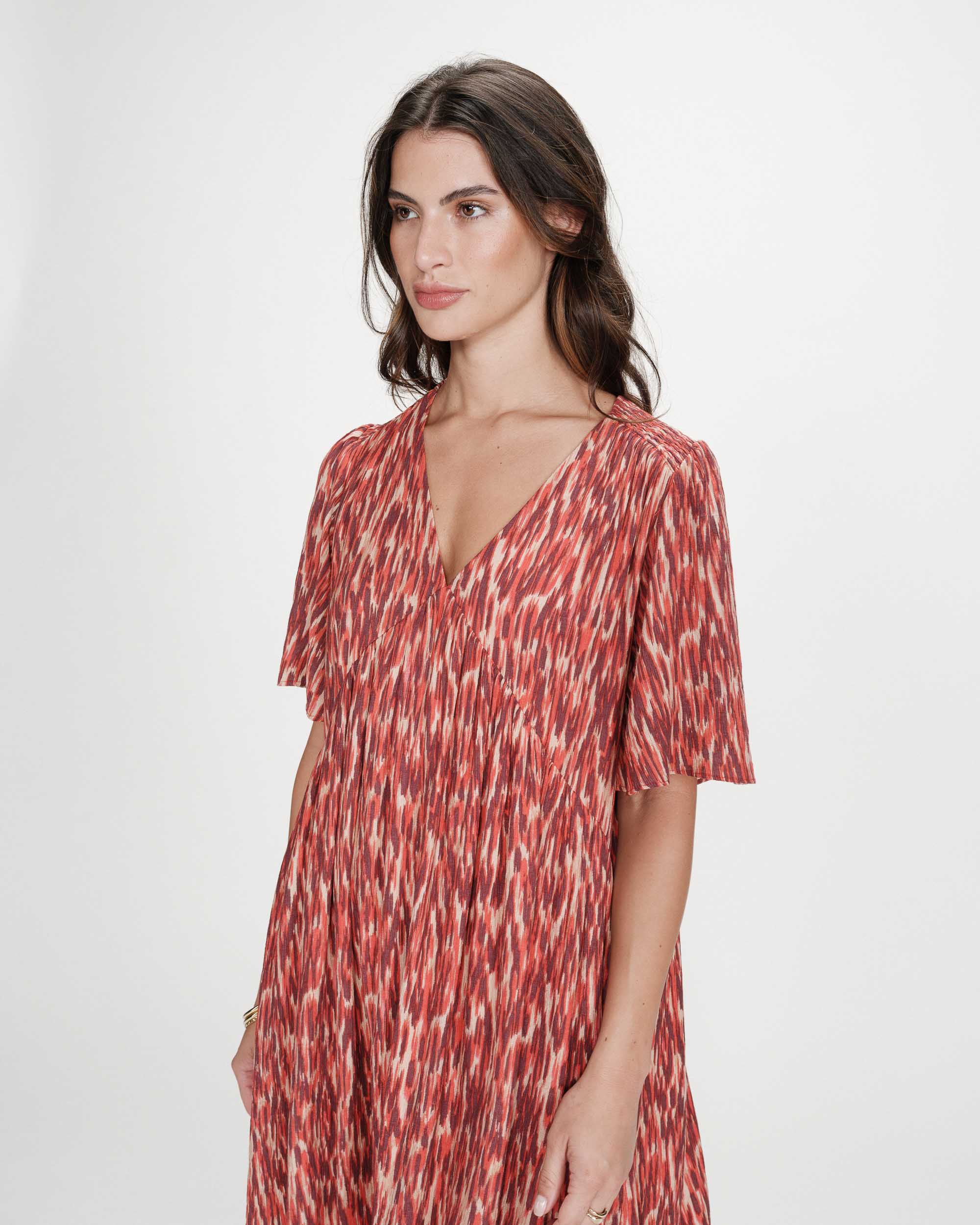 Robe courte babydoll sanguine Vylla