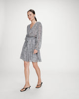 Robe courte imprimée col V ciel Violette