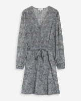 Robe courte imprimée col V ciel Violette