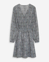 Robe courte imprimée col V ciel Violette