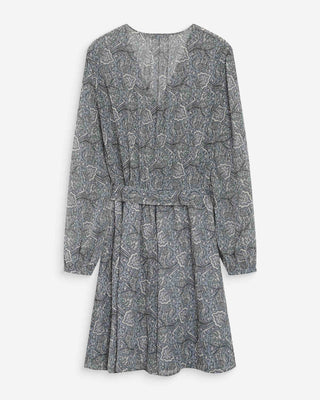 Robe courte imprimée col V ciel Violette