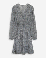 Robe courte évasée col V manches longues ciel Violette