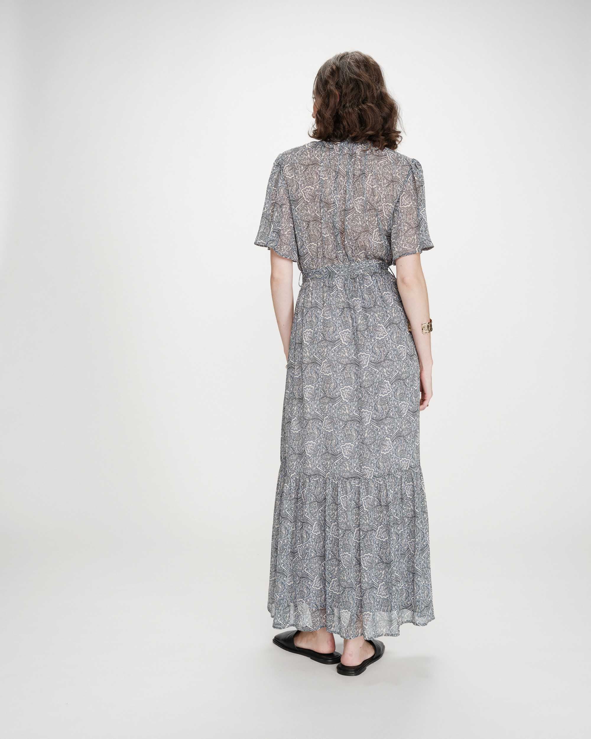 Robe longue imprimée ciel Venelle