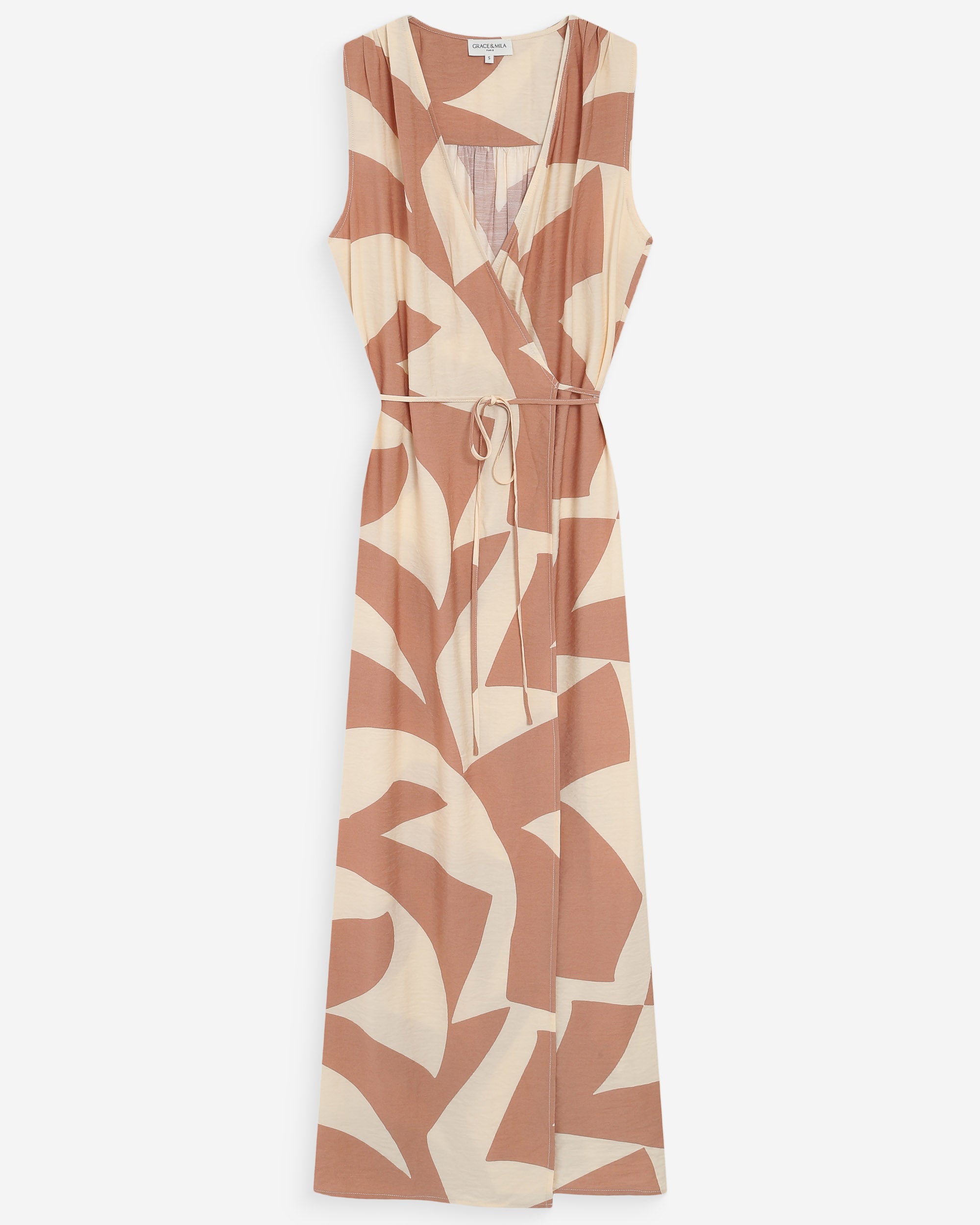 Robe portefeuille mocha Velline