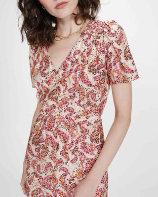 Robe courte imprimée peche Victoire