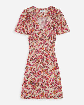 Robe courte imprimée peche Victoire