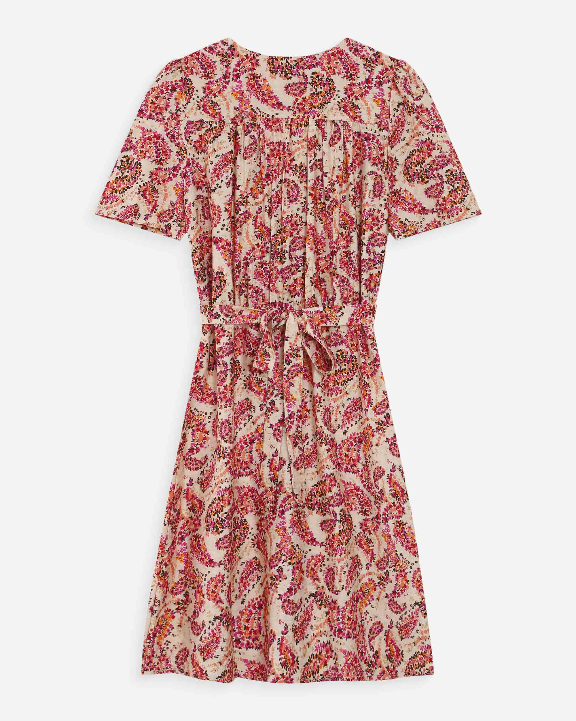 Robe courte imprimée peche Victoire