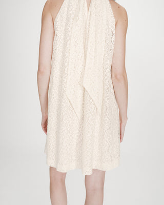 Robe courte en dentelle ecru Vasarely