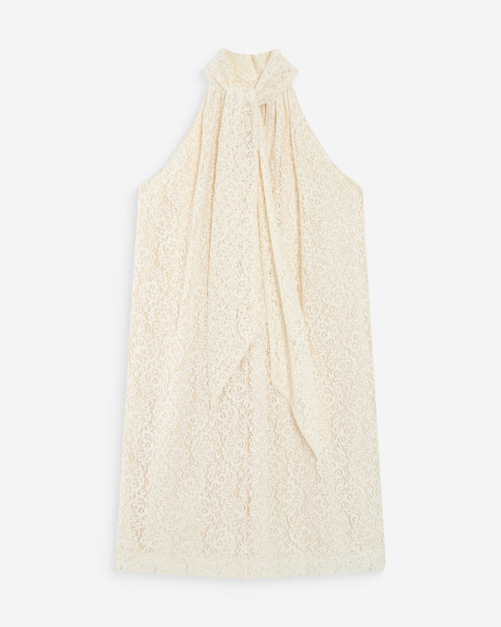 Robe courte en dentelle ecru Vasarely