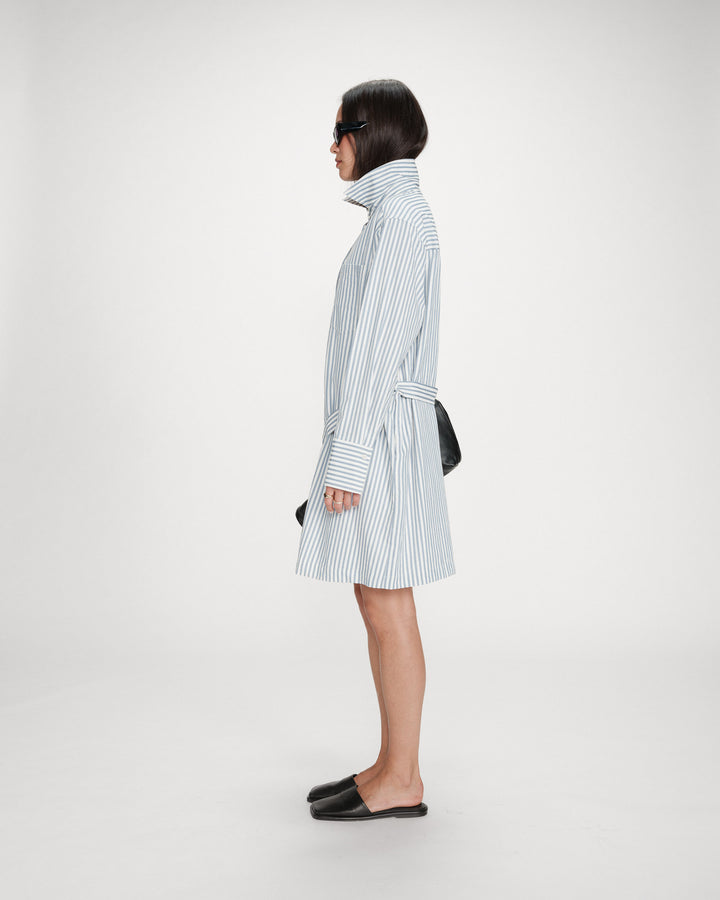 Robe chemise courte bleuet Visery