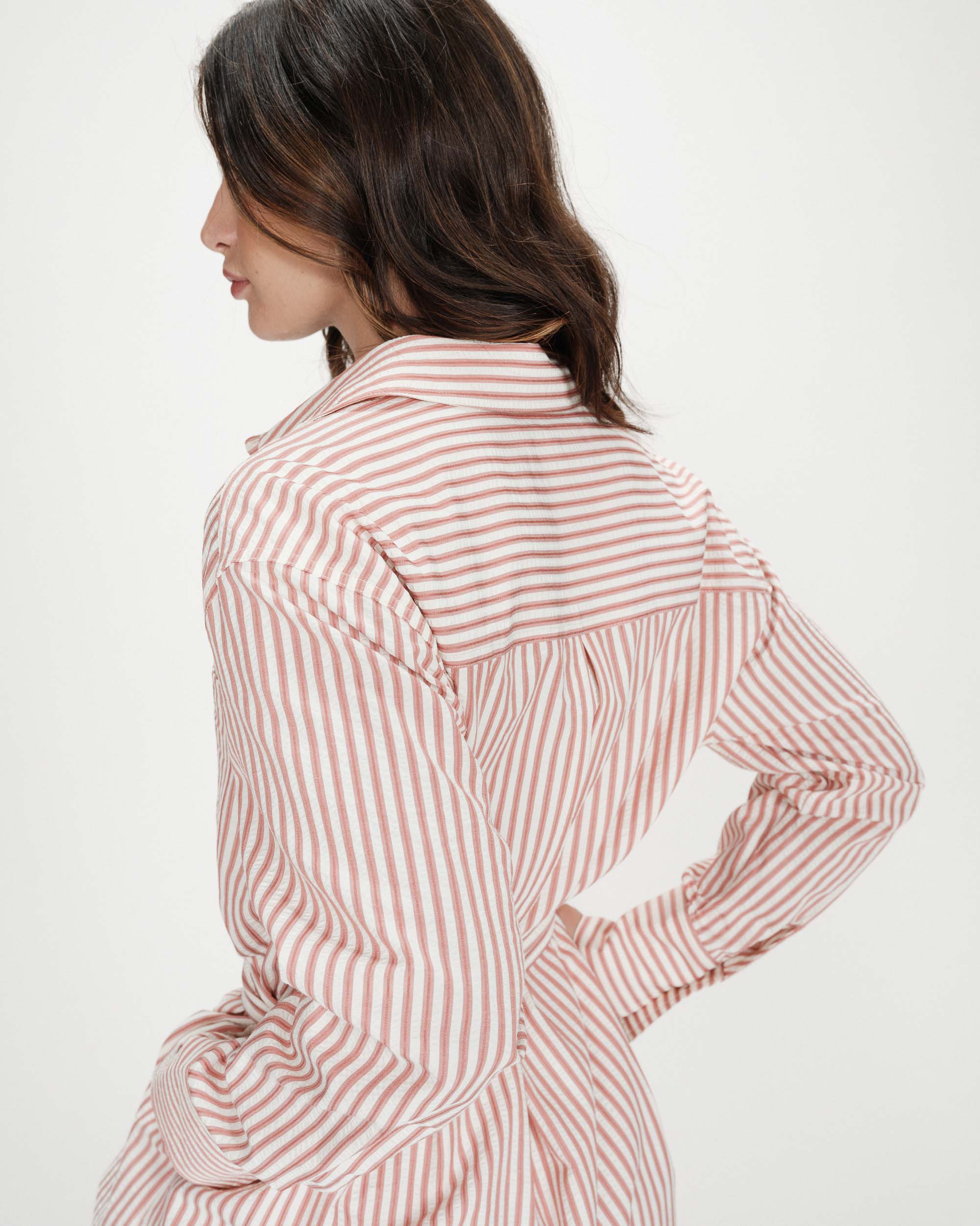 Robe chemise courte corail Visery