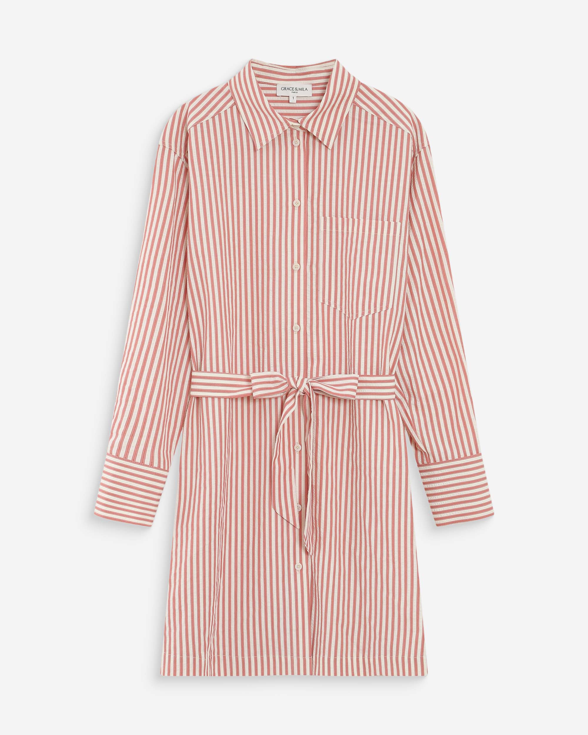 Robe chemise courte corail Visery