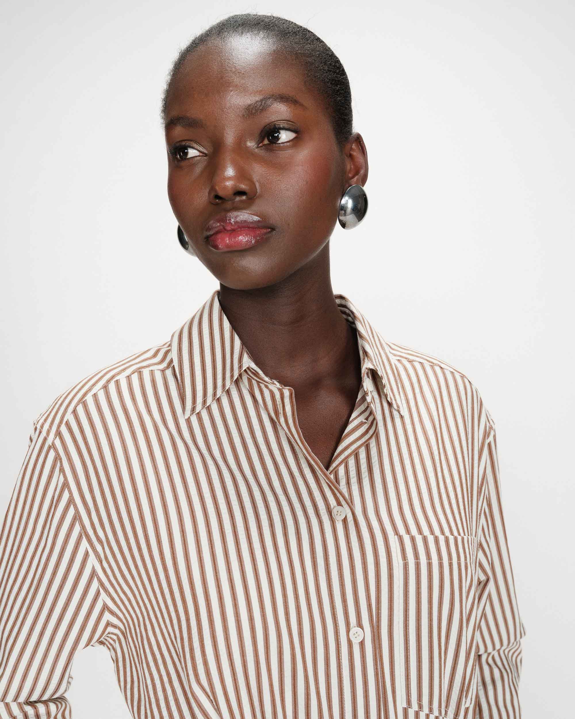 Robe chemise courte mocha Visery