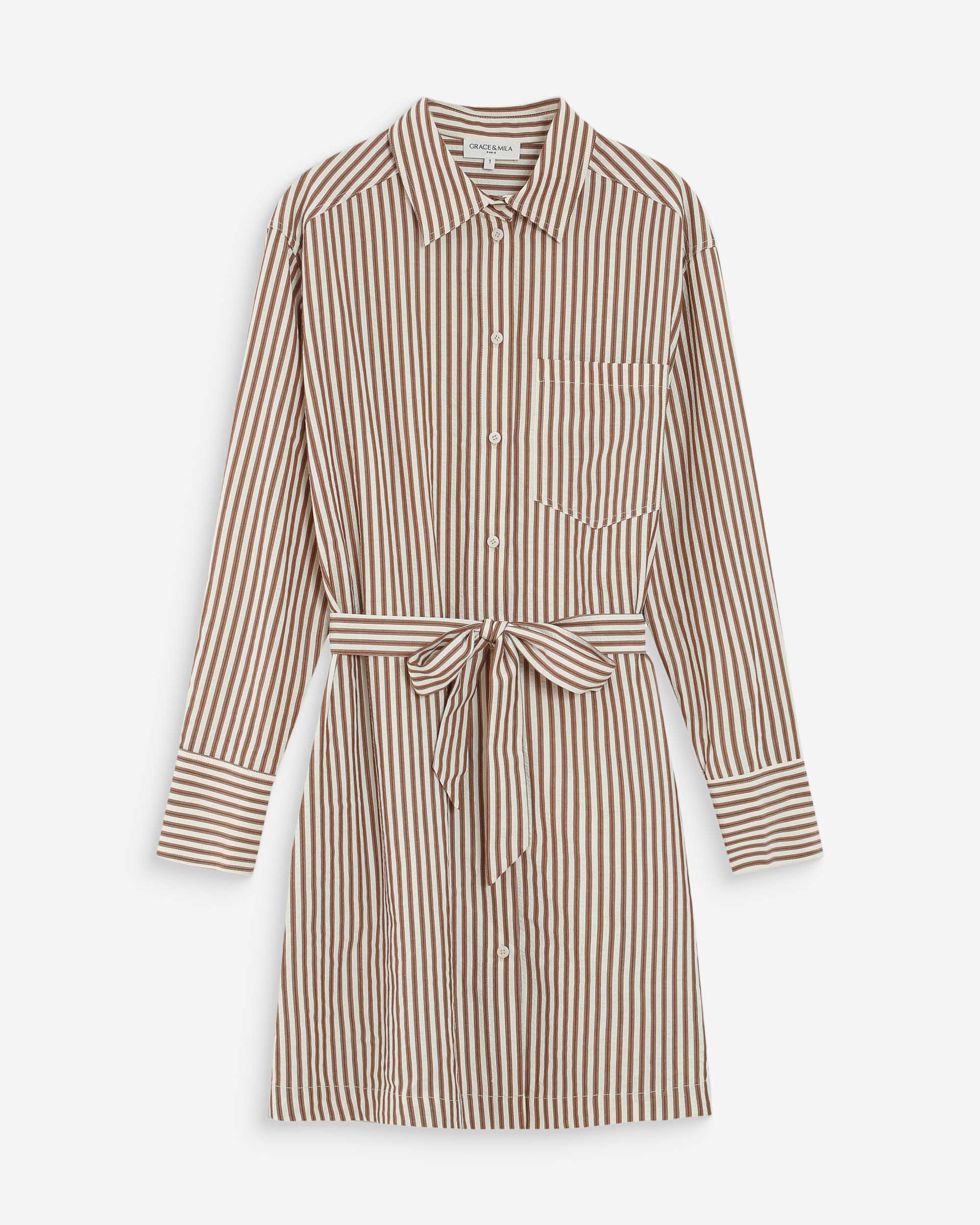 Robe chemise courte mocha Visery